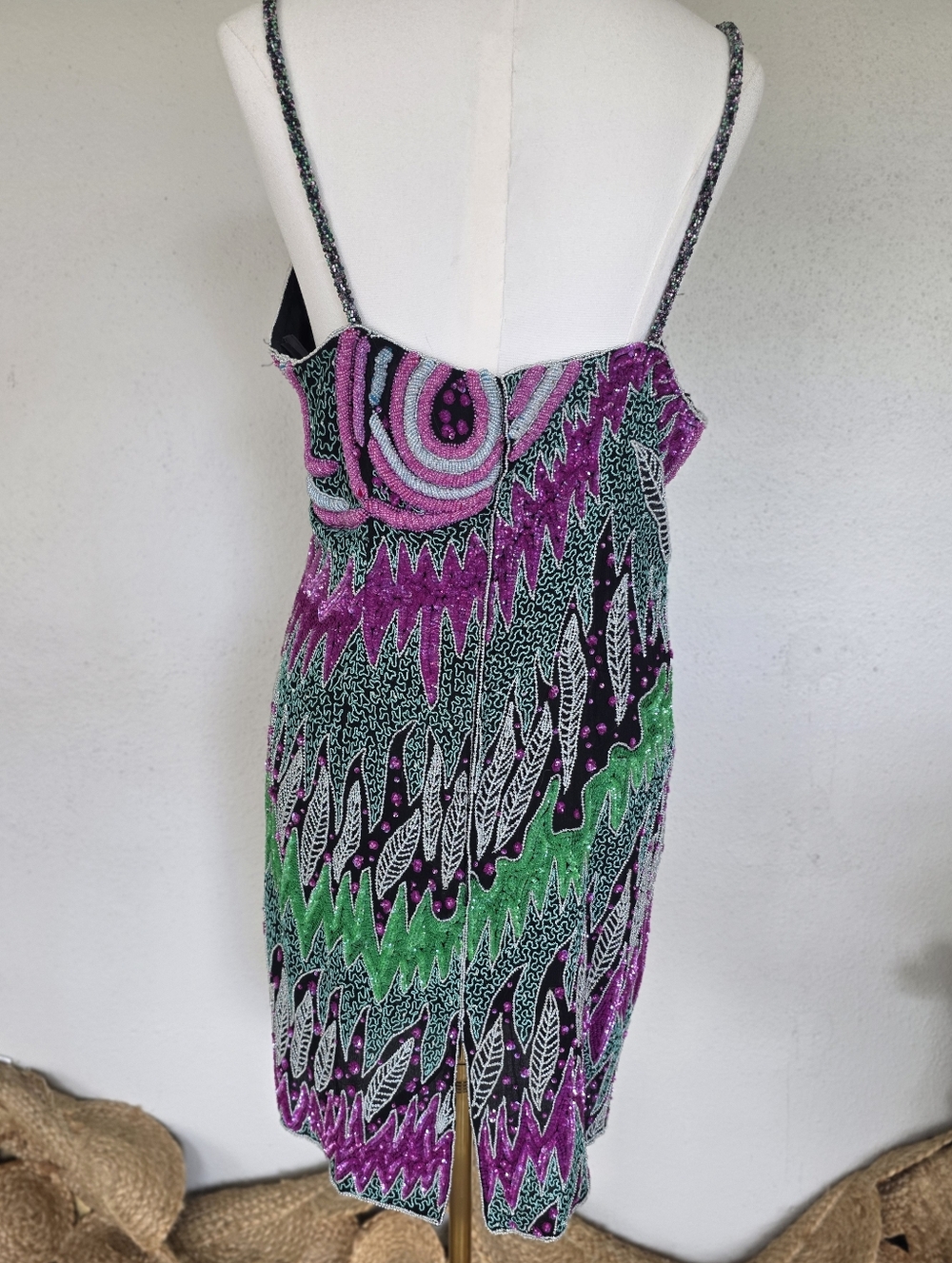Vintage Klass Collections Beaded Bodycon Party Dress - Maximalist 80s/90s Glam - Picture 4 of 16